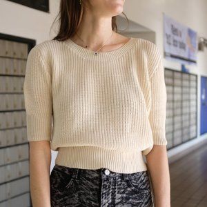 Beklina Hand Knit Story Top in Straw